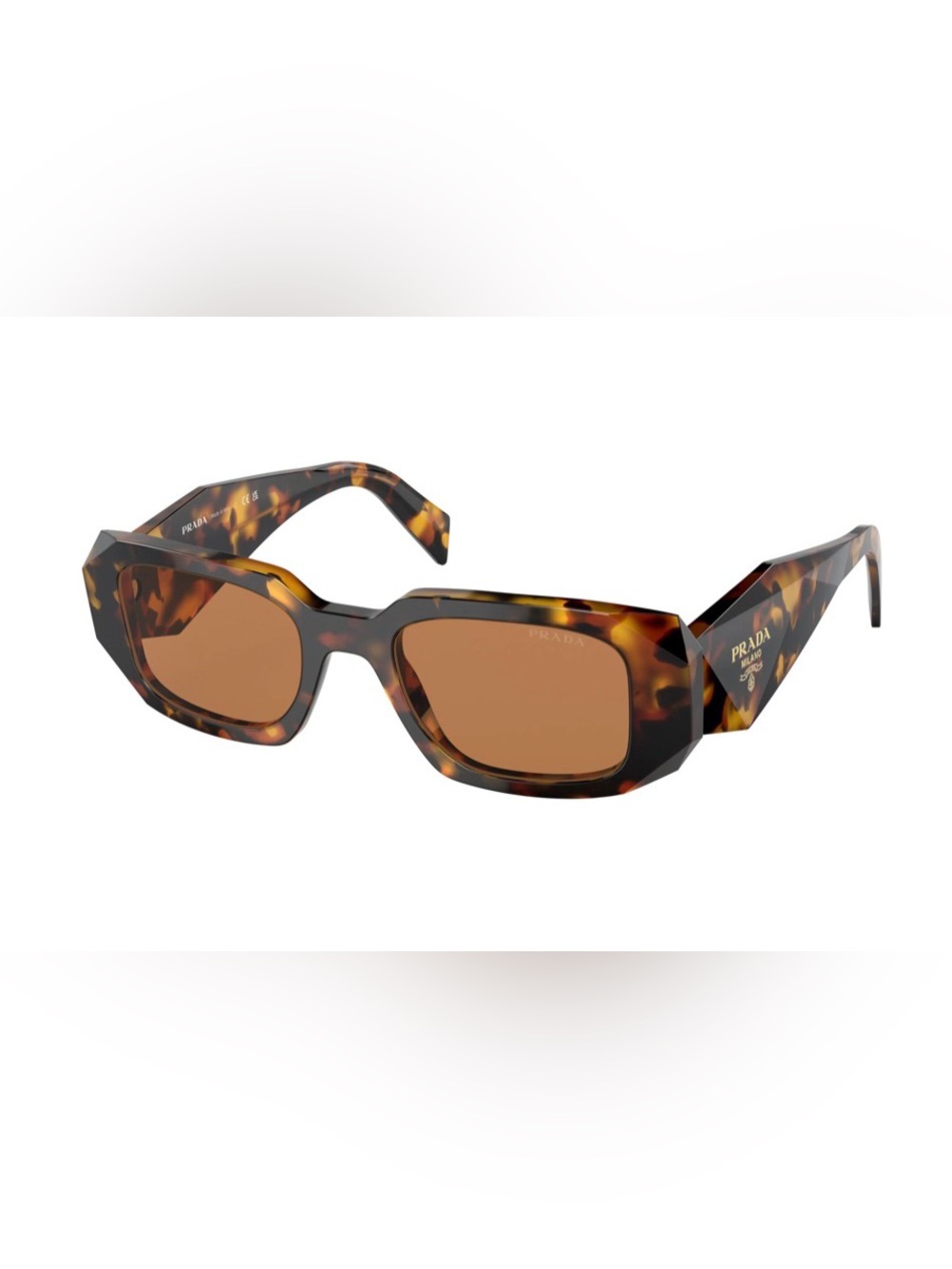 Prada’s Symbole Tortoise Brown Rectangular Sunglasses SPR17W
